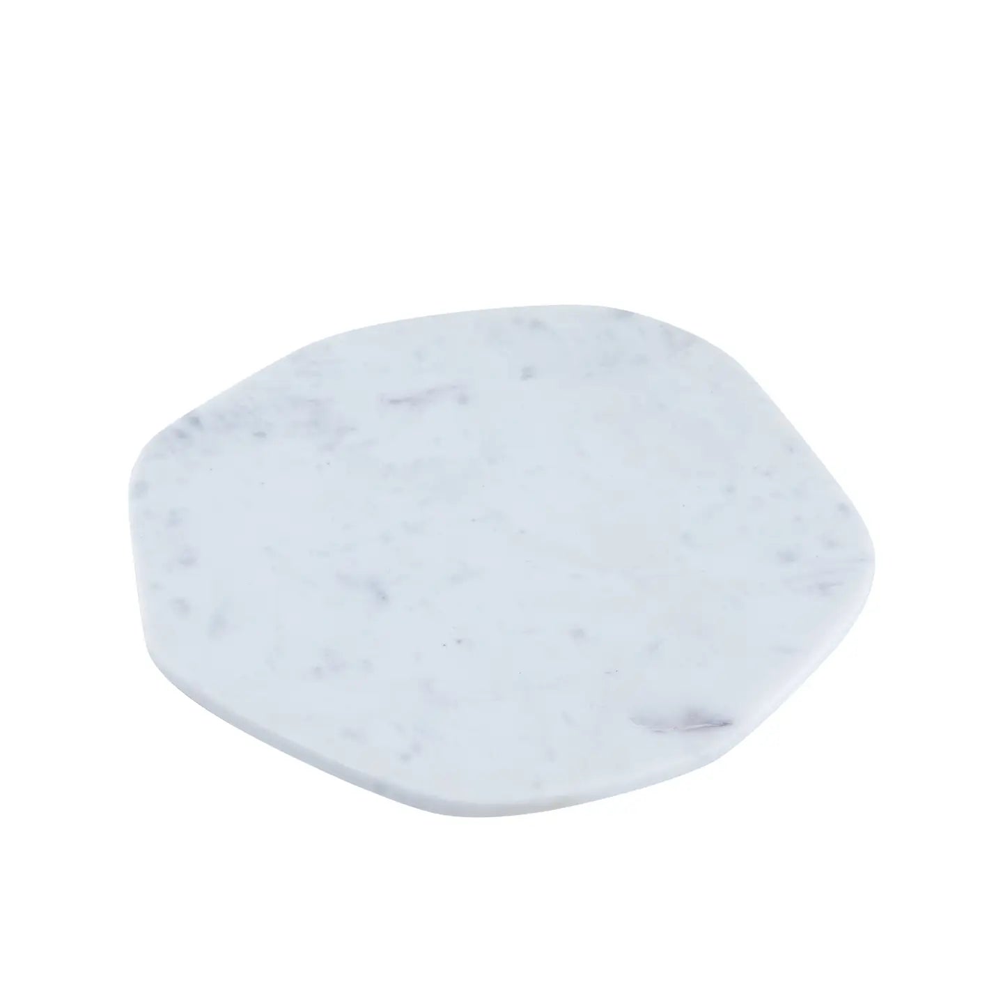 Lg. White Marble Organic Shaped Plate 12"Dia