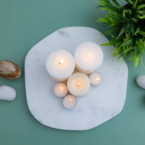 Lg. White Marble Organic Shaped Plate 12"Dia