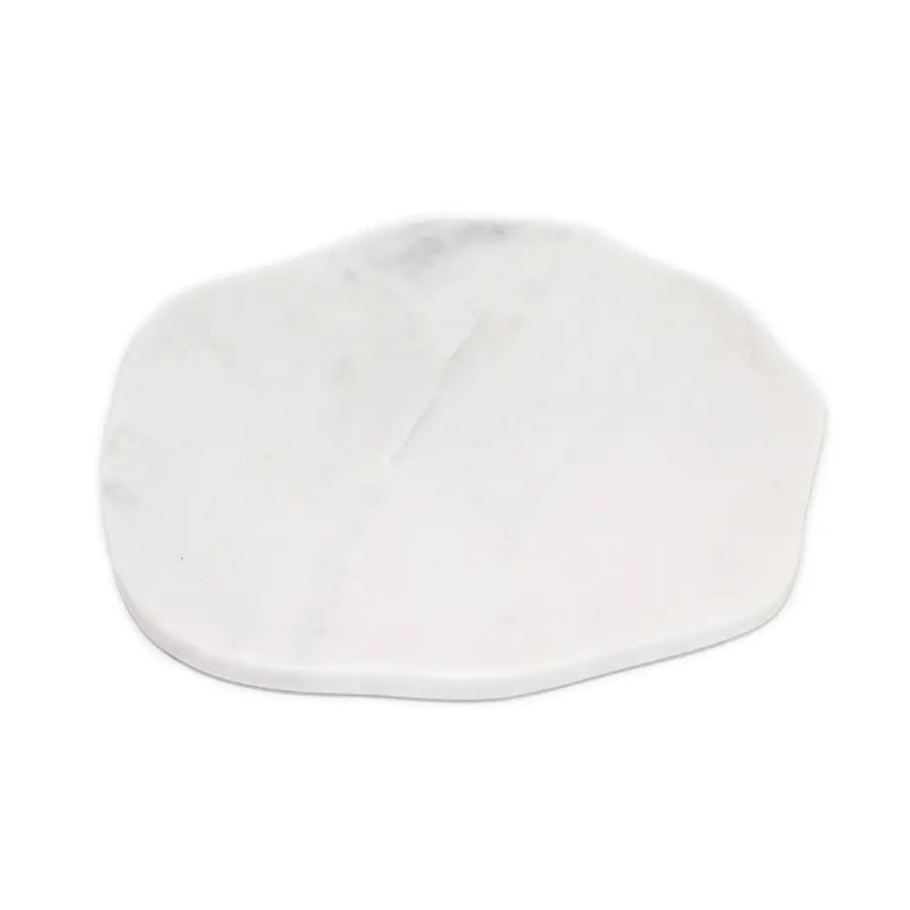 Med. White Marble Organic Shaped Plate 9"Dia
