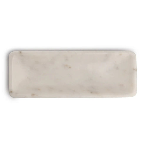 Sm. White Marble Round Edged Tray