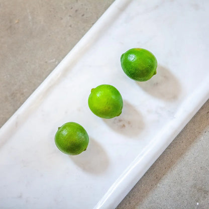 Sm. White Marble Round Edged Tray