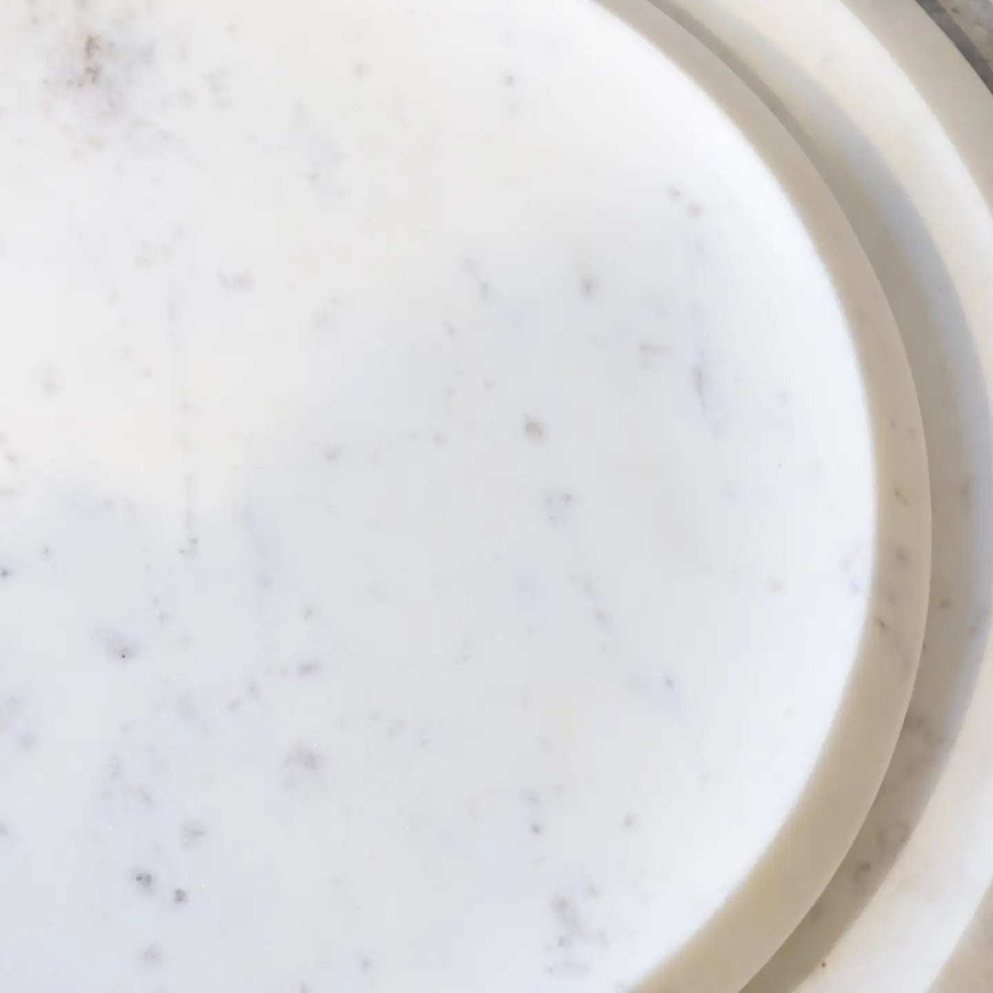 Lg. White Marble Round Tray 12"Dia