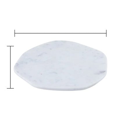 Lg. White Marble Organic Shaped Plate 12"Dia