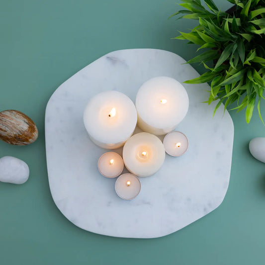 Lg. White Marble Organic Shaped Plate 12"Dia