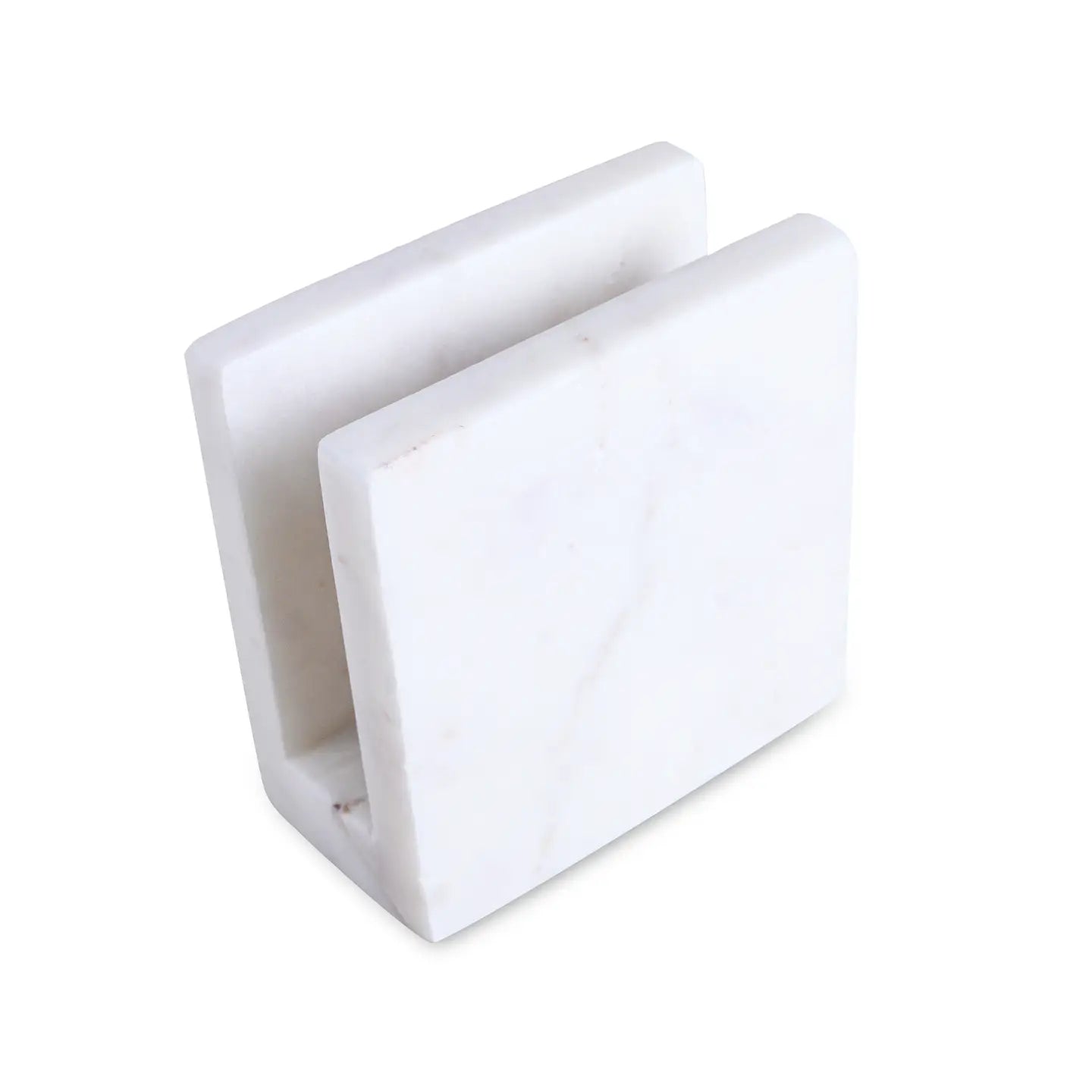White Marble Napkin/Card Holder