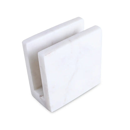 White Marble Napkin/Card Holder