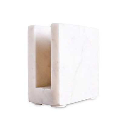 White Marble Napkin/Card Holder