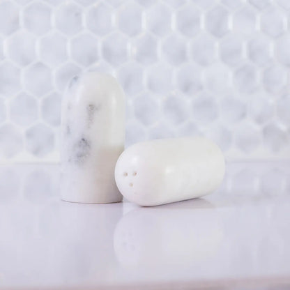 White Marble Salt & Pepper Shakers