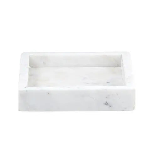 Square Marble Tray - White