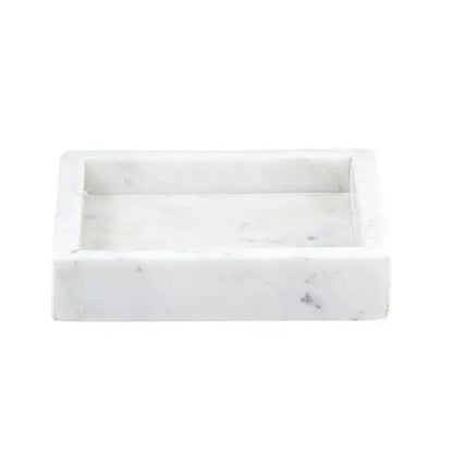 Square Marble Tray - White